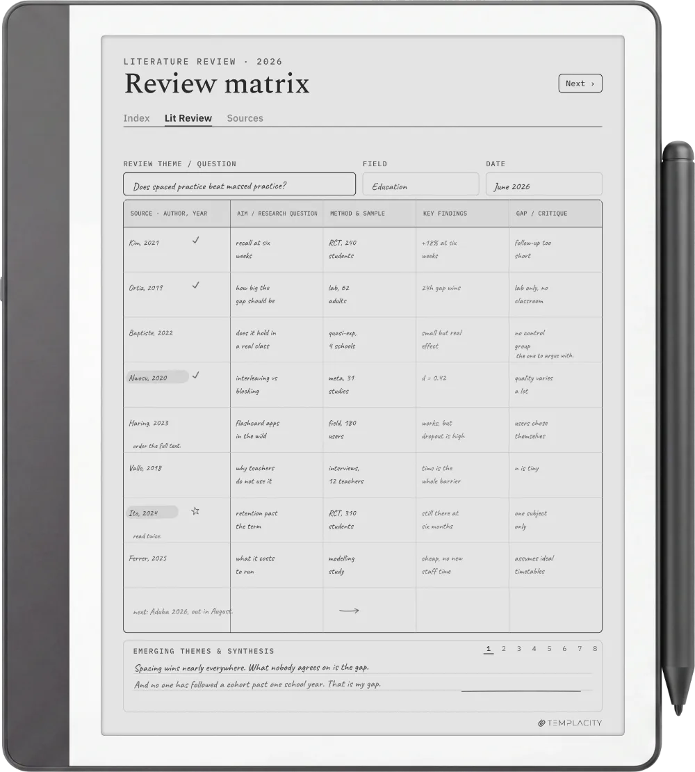 The Planner on the Kindle Scribe