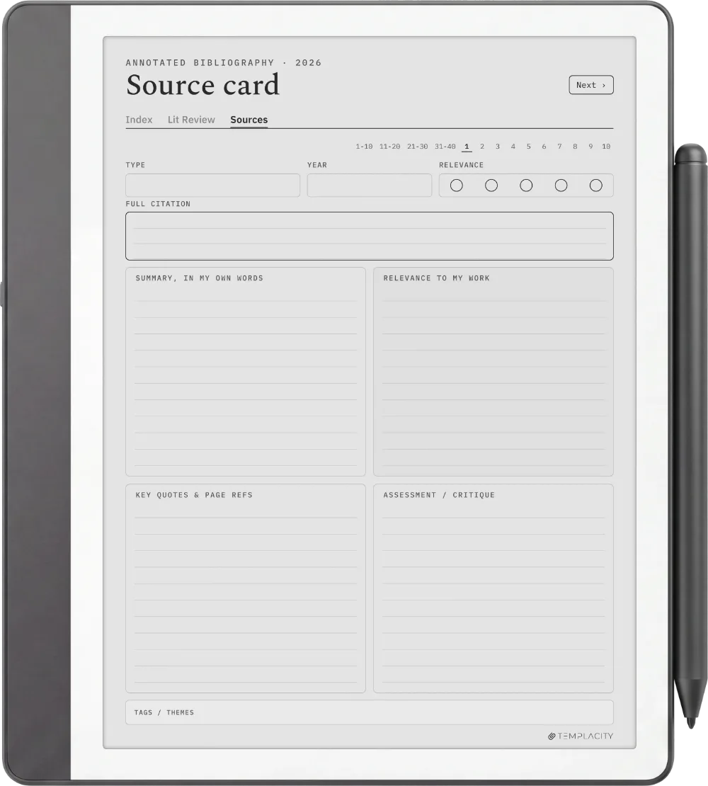 The Planner · Literature Review Kindle Scribe page 2