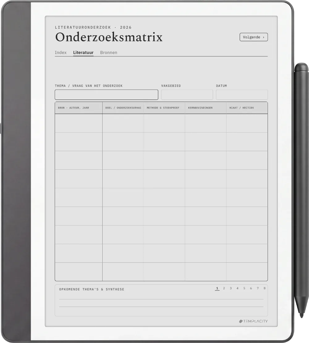 The Planner De synthesematrix