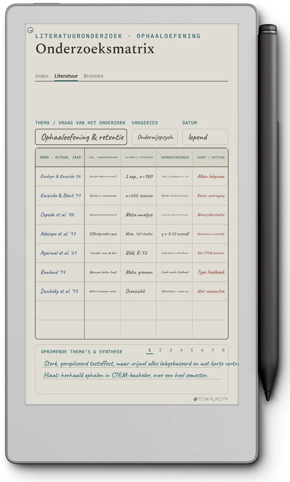 The Planner op de reMarkable Paper Pro Move