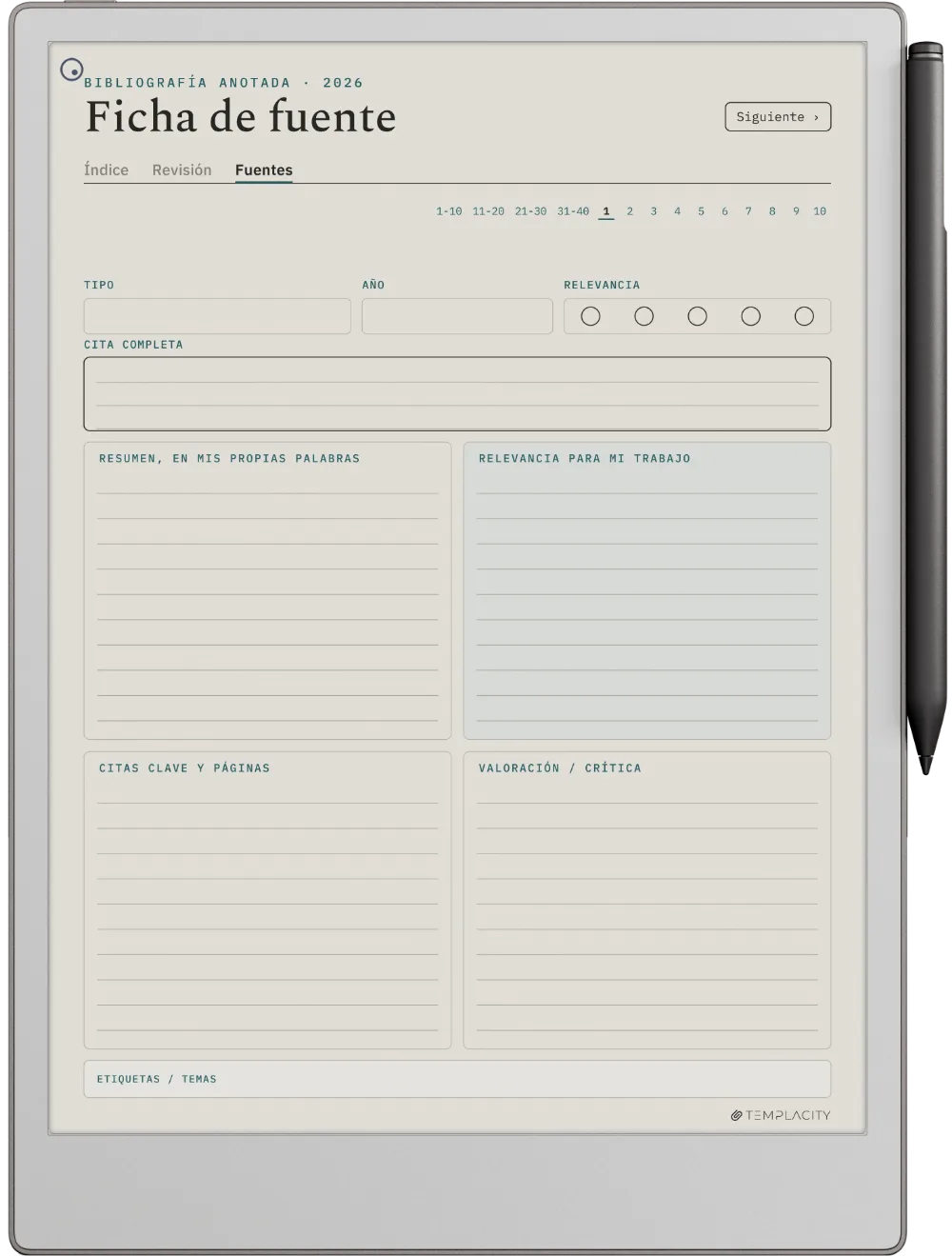 The Planner · Revisión bibliográfica reMarkable Paper Pro página 2