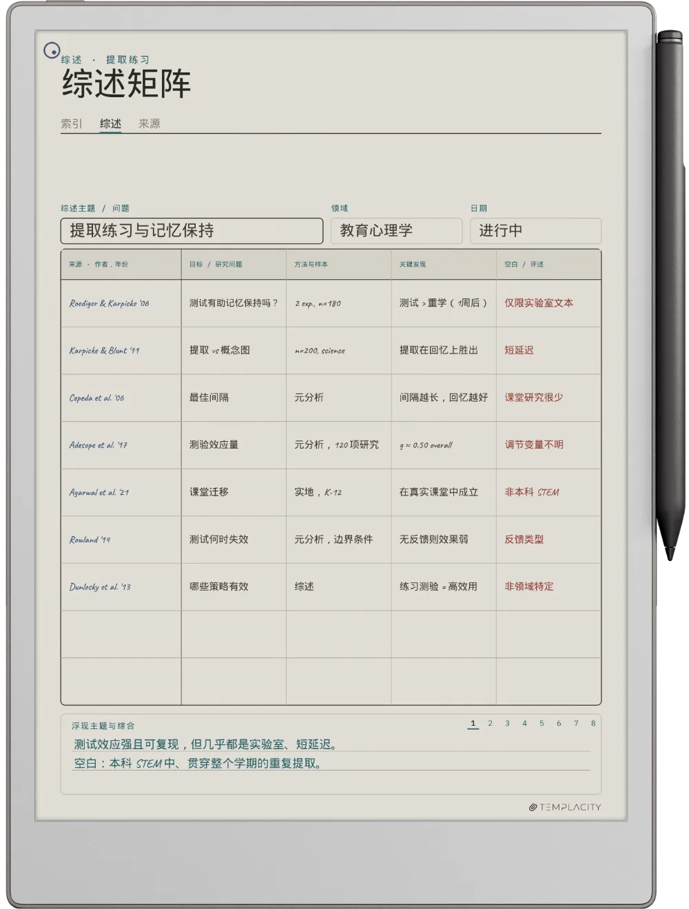 reMarkable Paper Pro 上的规划本