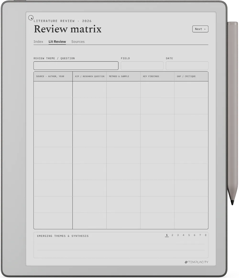 The Planner The Synthesis Matrix