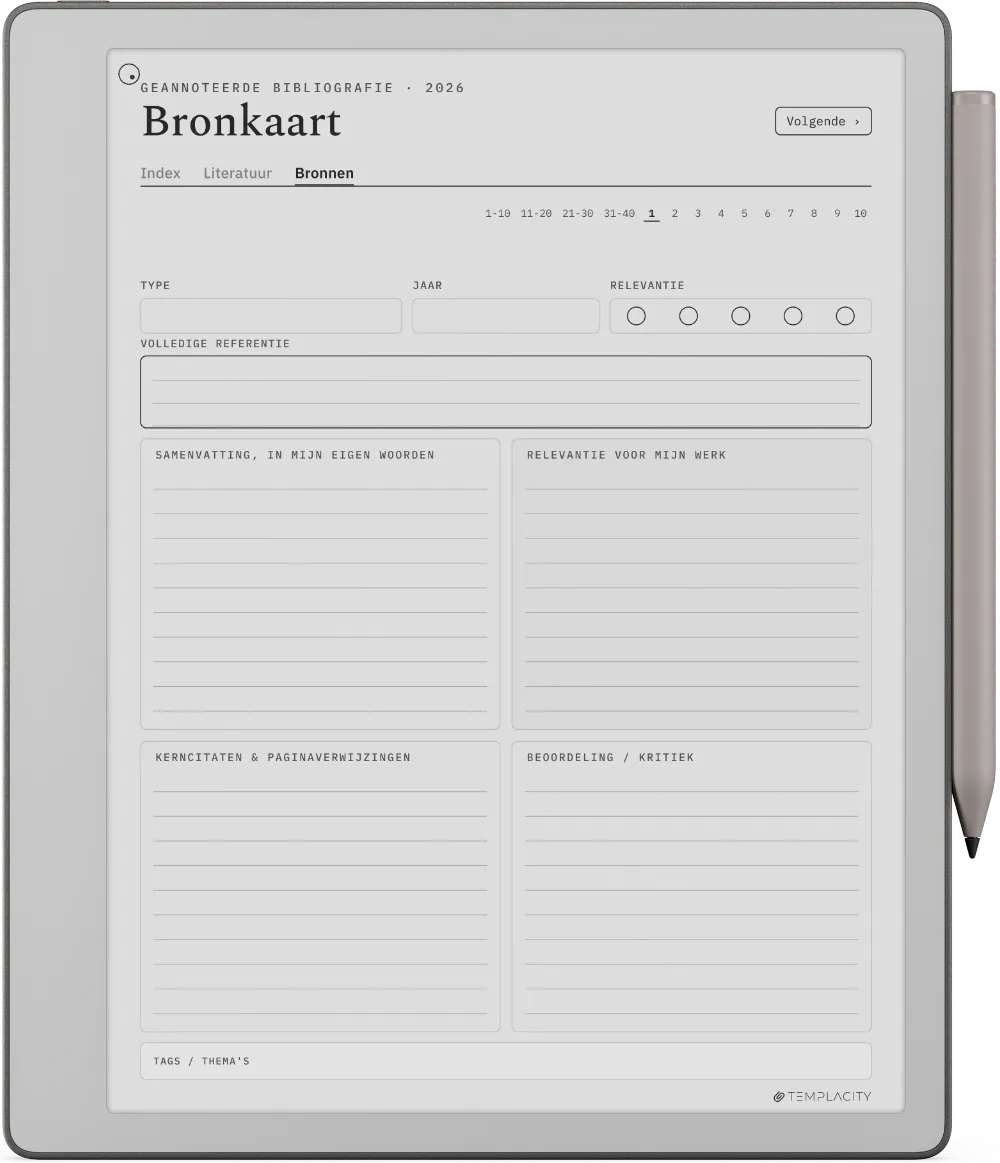 The Planner · Literatuurreview reMarkable Paper Pure pagina 2