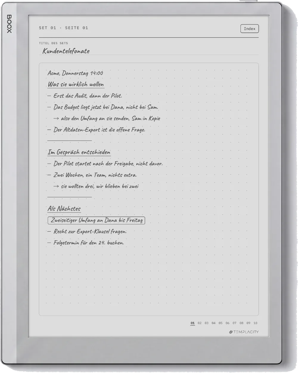 The Planner auf dem Boox Go 10.3