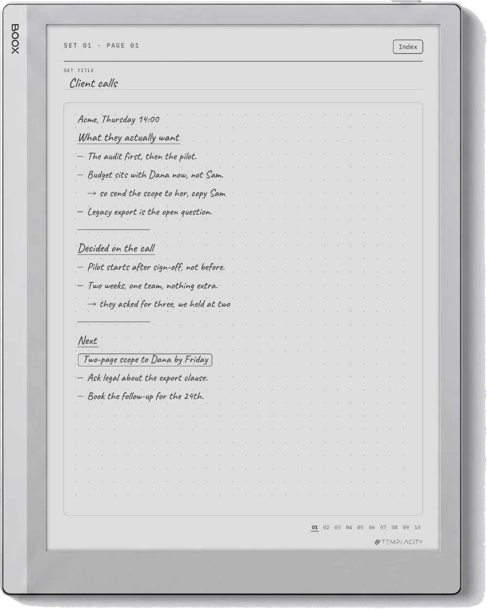 The Planner on the Boox Go 10.3