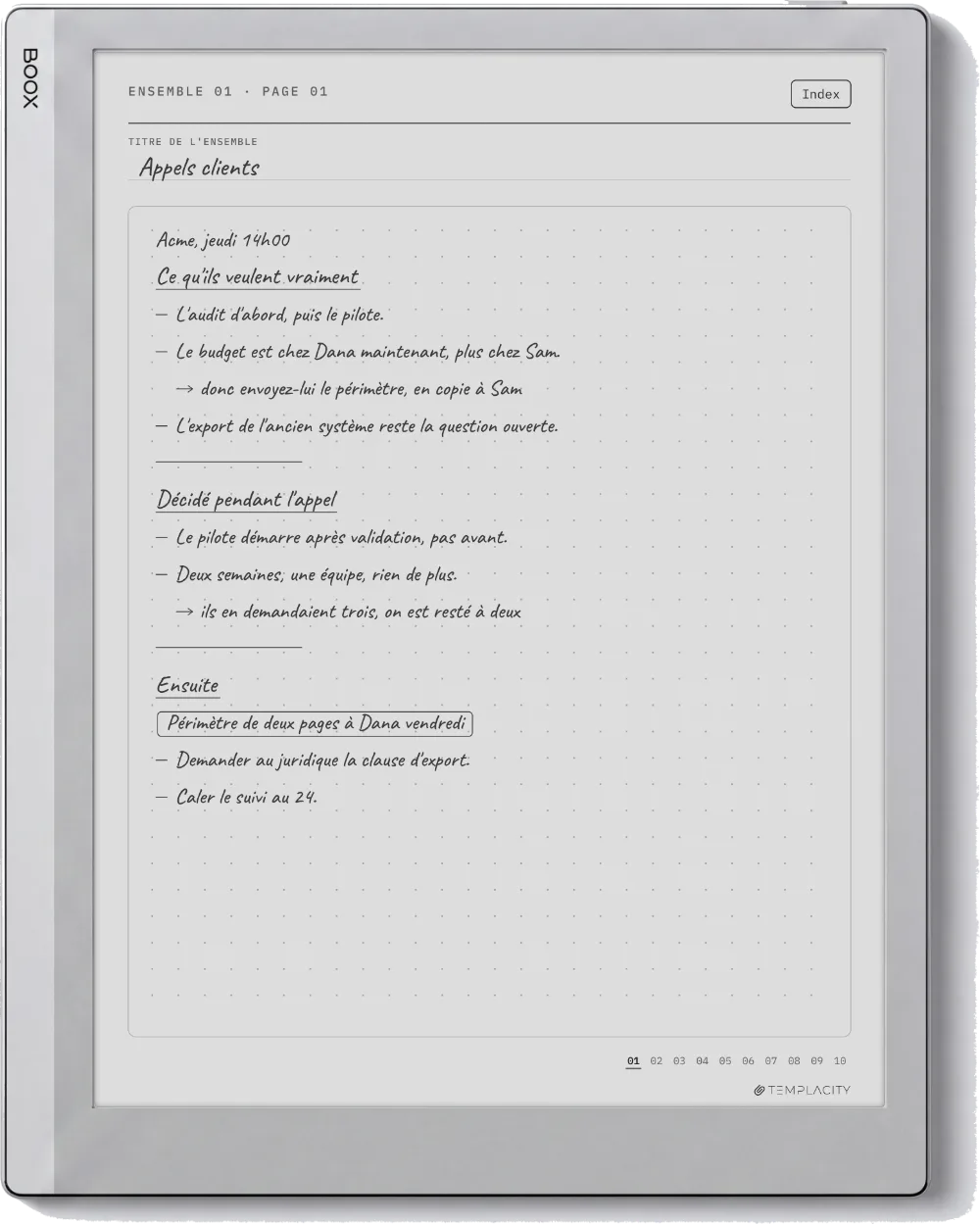 Le Planner sur la Boox Go 10.3