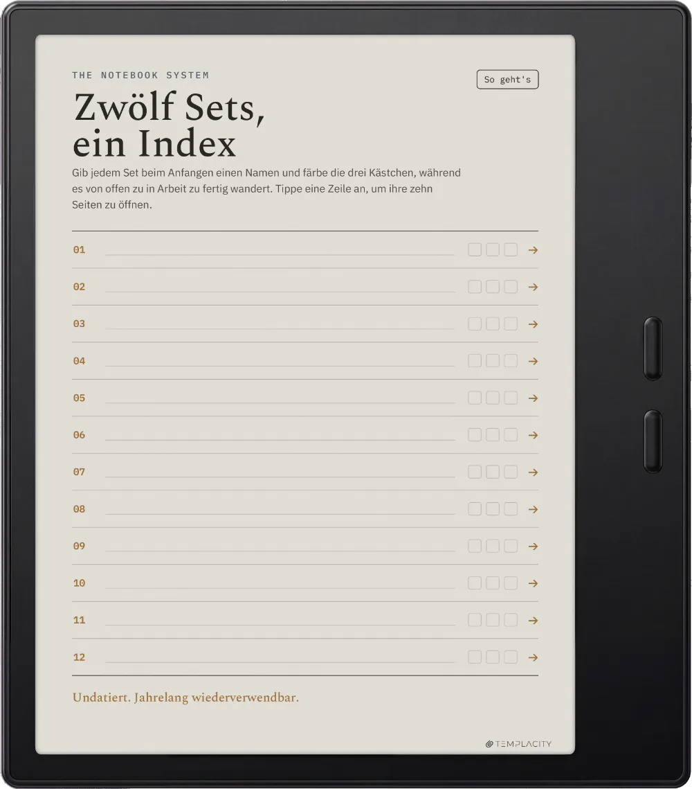 The Planner · Notizbuch-System Boox Go Color 7 (Gen II) Seite 1