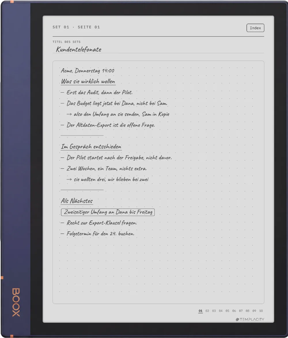 The Planner auf dem Boox Note Air2