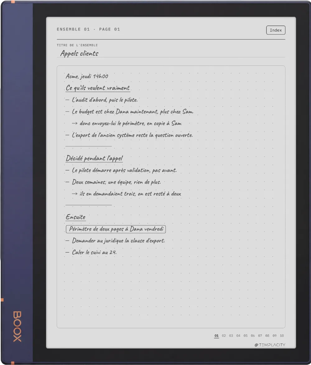 Le Planner sur la Boox Note Air2