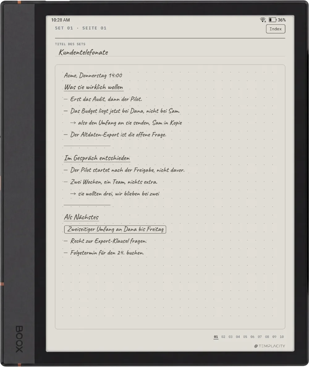 The Planner auf dem Boox Note Air4 C