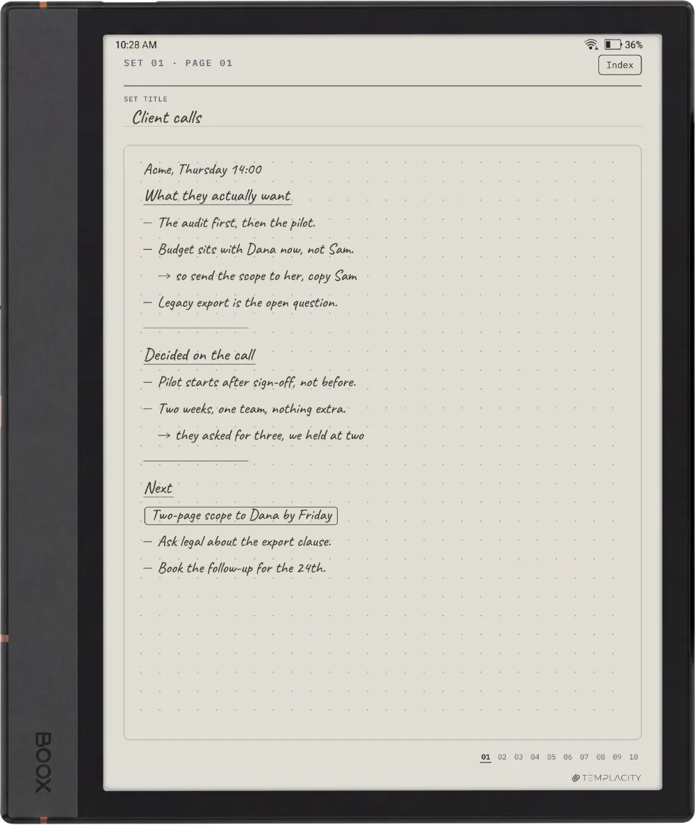 The Planner on the Boox Note Air4 C