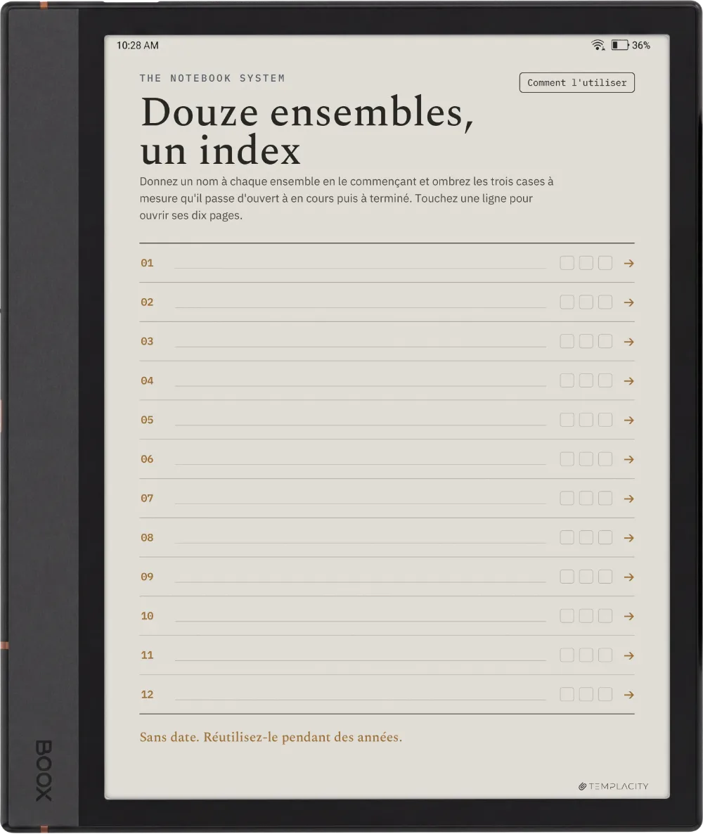 The Planner · Notebook System Boox Note Air4 C page 1