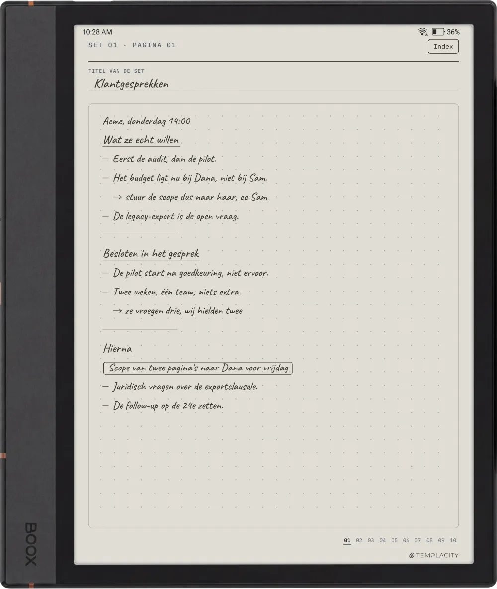 The Planner op de Boox Note Air4 C
