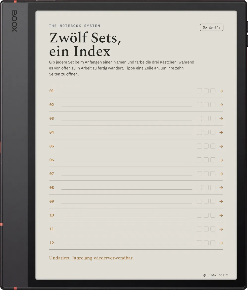 The Planner · Notizbuch-System Boox Note Air5 C Seite 1