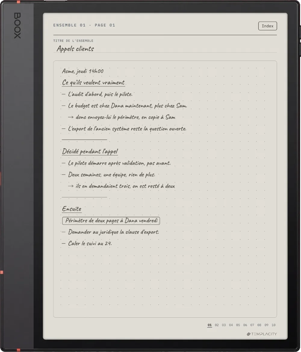 Le Planner sur la Boox Note Air5 C