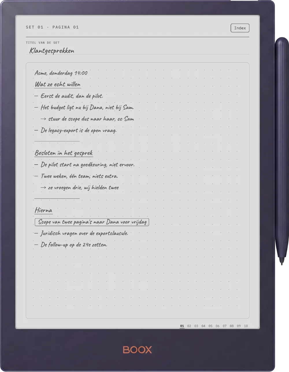 The Planner op de Boox Note5