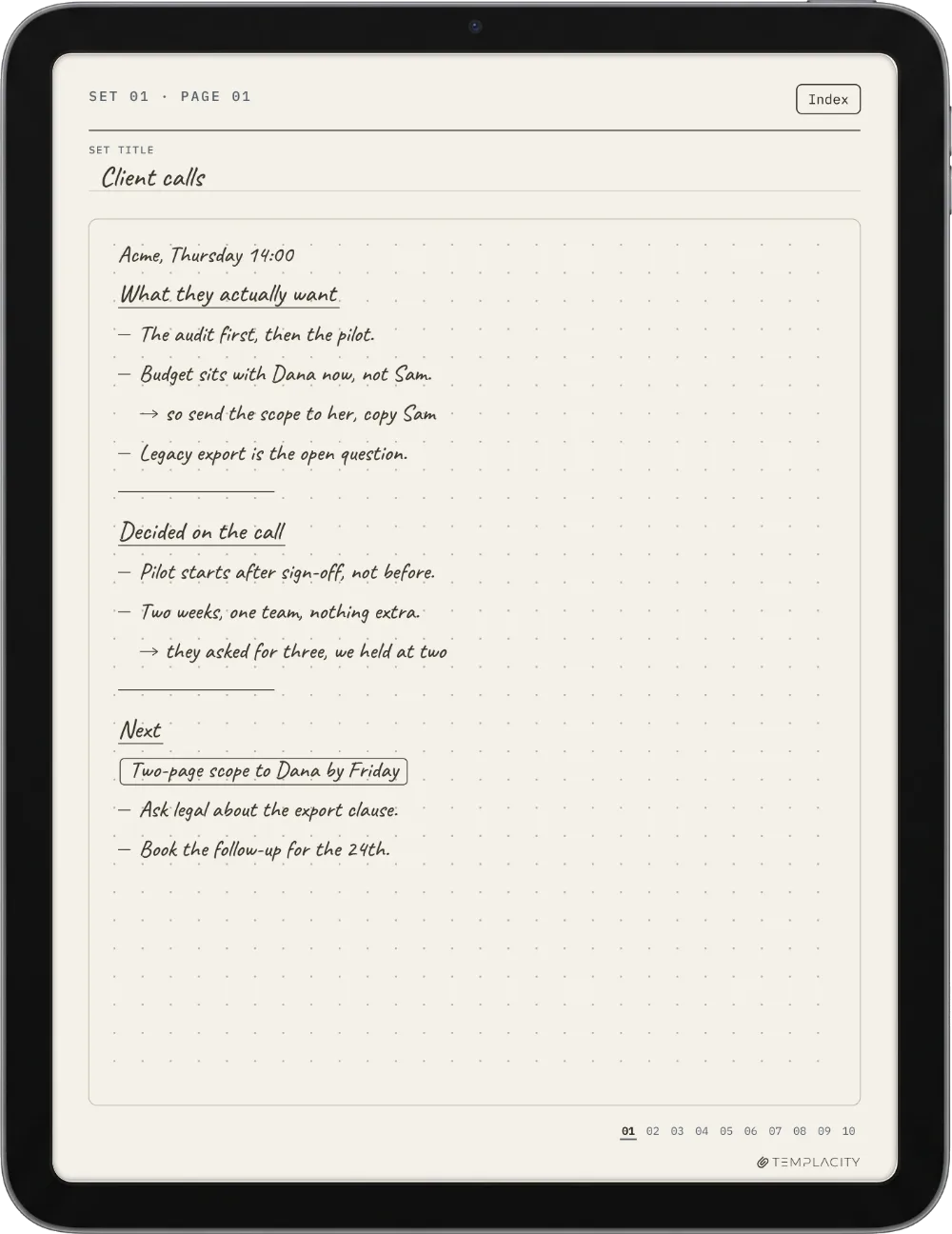 The Planner on the iPad