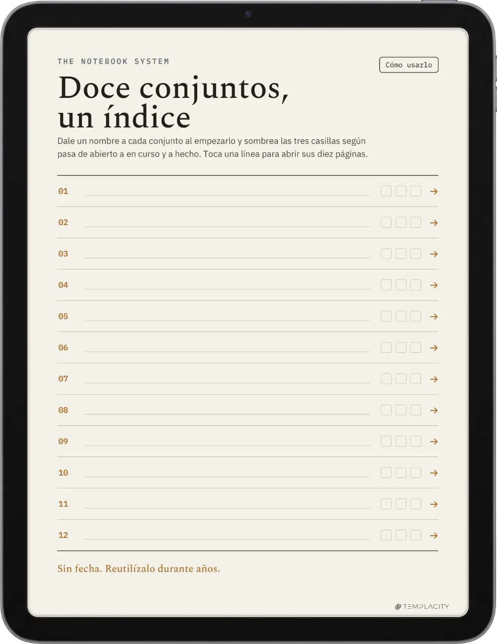 The Planner El índice