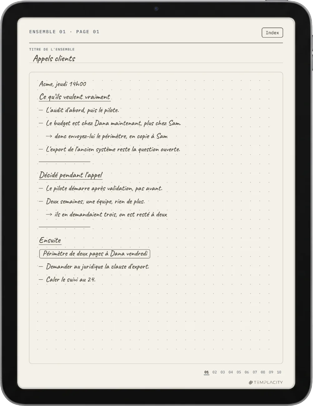 Le Planner sur iPad