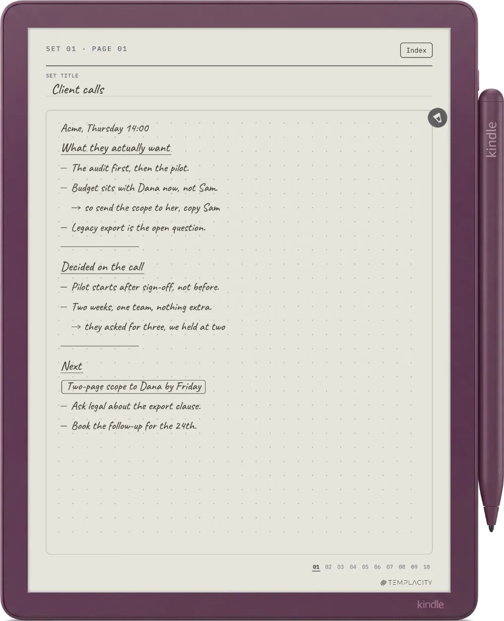The Planner on the Kindle Scribe Colorsoft