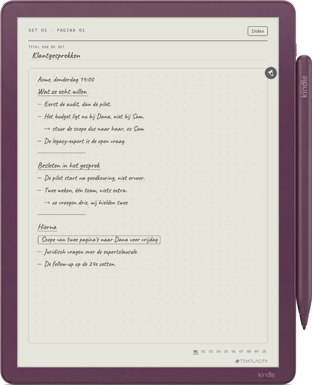 The Planner op de Kindle Scribe Colorsoft