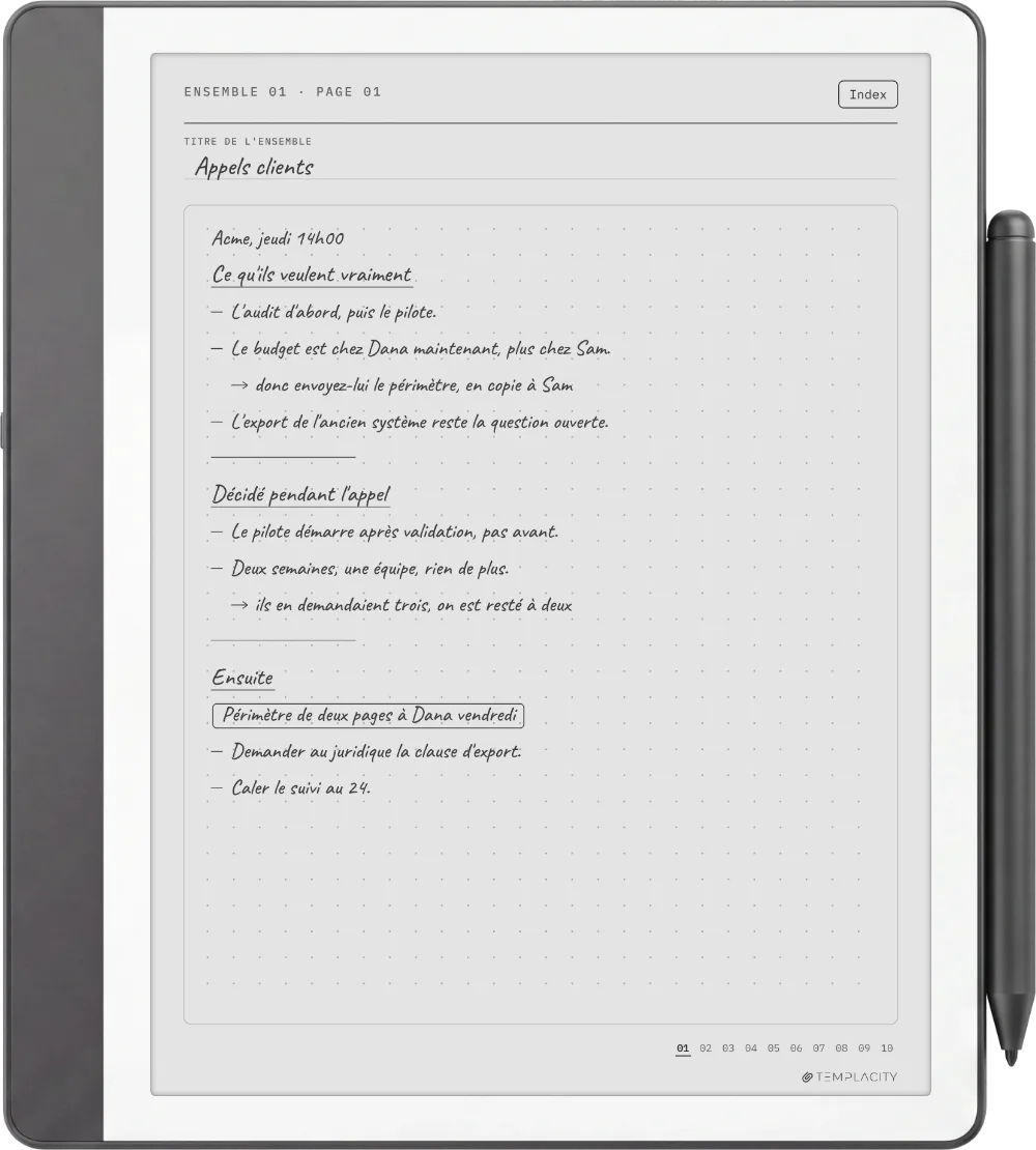 Le Planner sur la Kindle Scribe