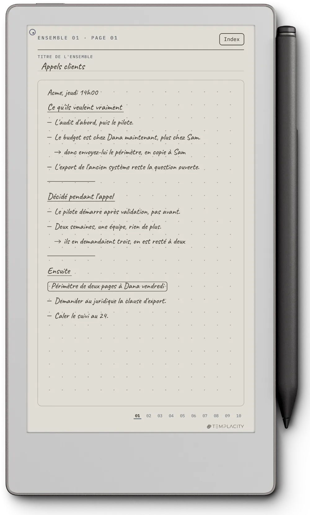 Le Planner sur la reMarkable Paper Pro Move