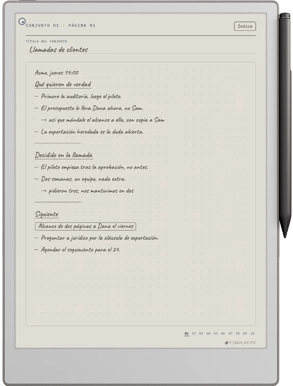 The Planner en el reMarkable Paper Pro