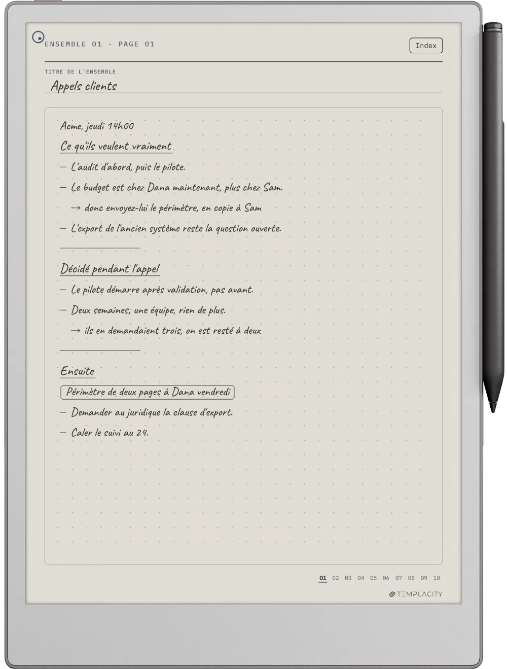 Le Planner sur la reMarkable Paper Pro