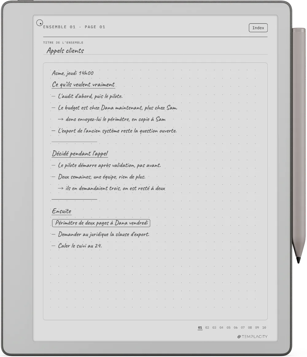 Le Planner sur la reMarkable Paper Pure