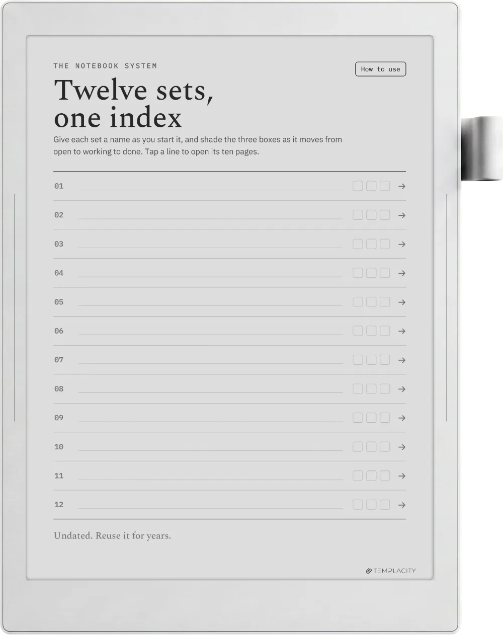 The Planner · Notebook System Supernote Manta page 1