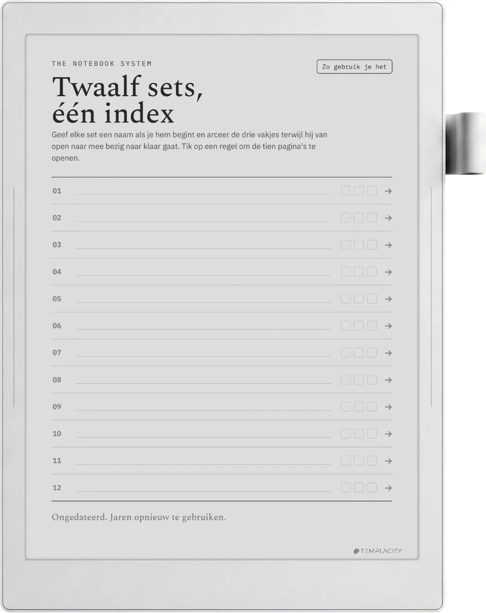 The Planner · Notebook System Supernote Manta pagina 1