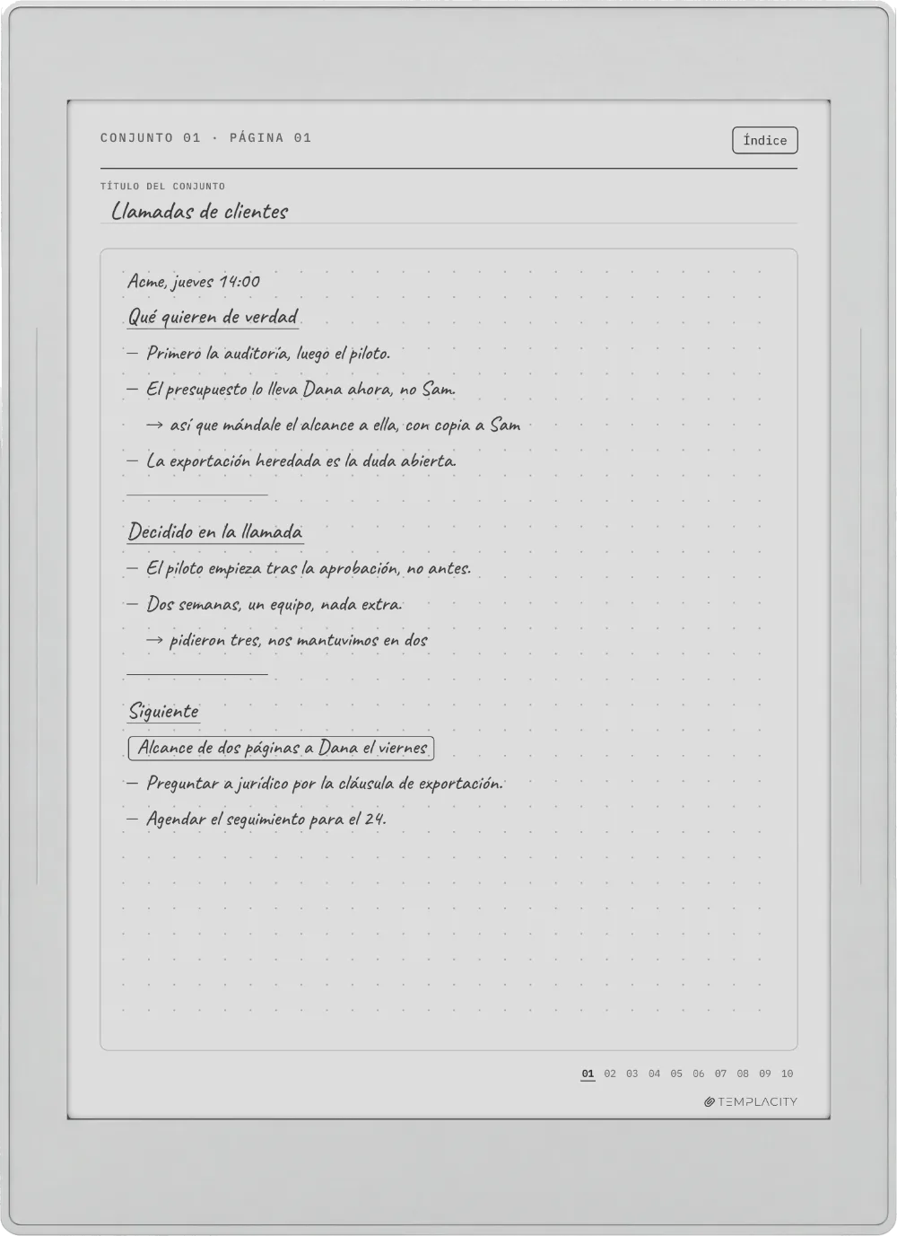 The Planner en el Supernote Nomad