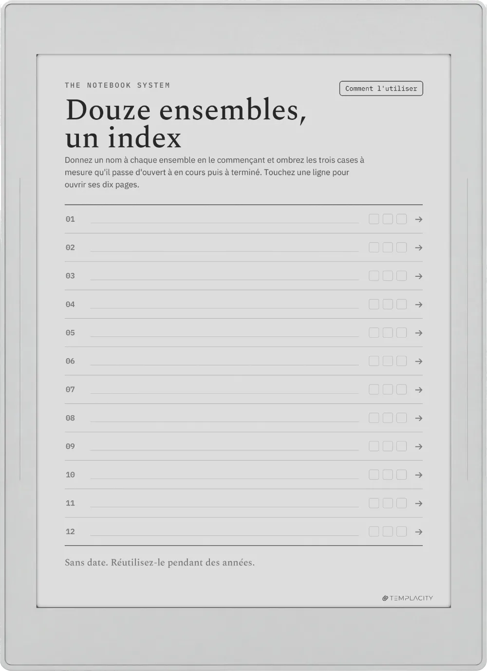 The Planner · Notebook System Supernote Nomad page 1