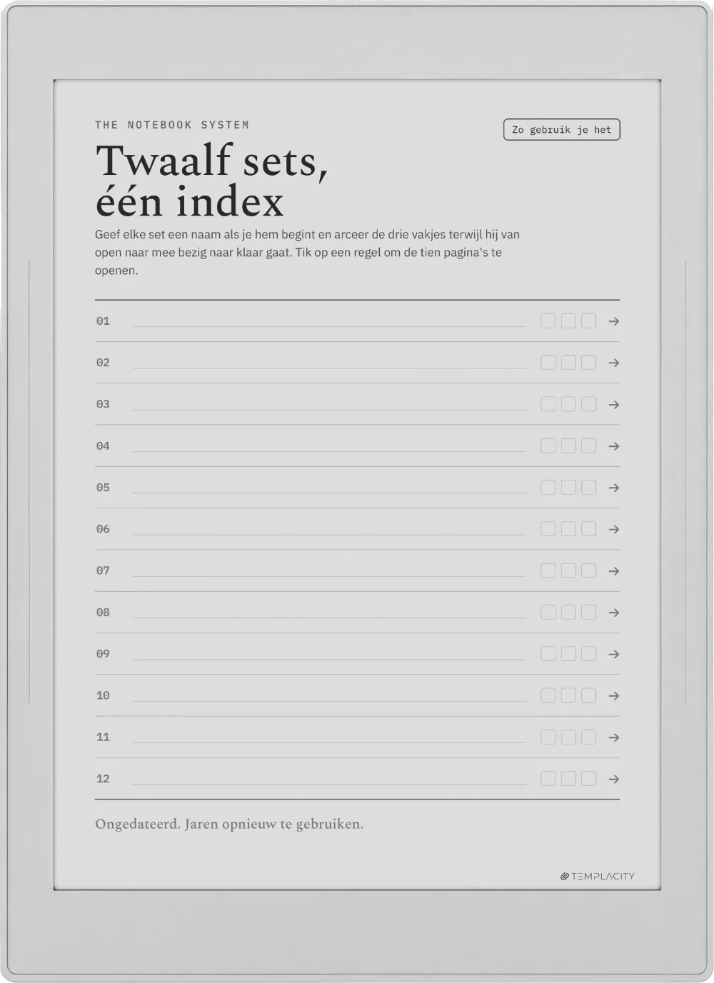 The Planner · Notebook System Supernote Nomad pagina 1