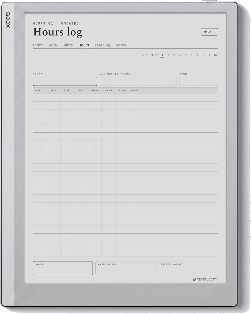 The Planner · Nurse Shift Boox Go 10.3 page 3