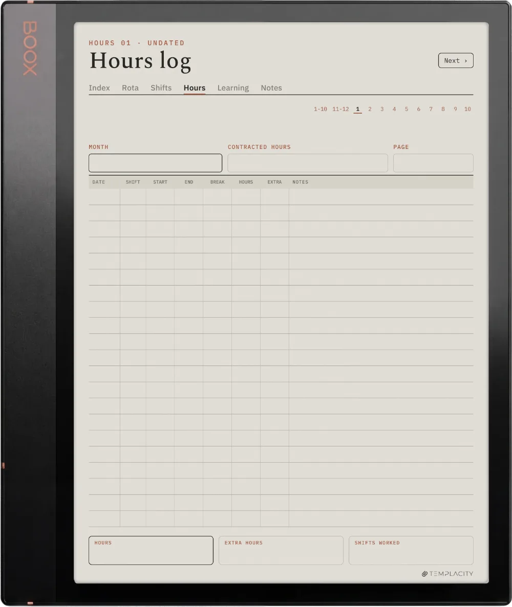 The Planner · Nurse Shift Boox Note Air3 C page 3
