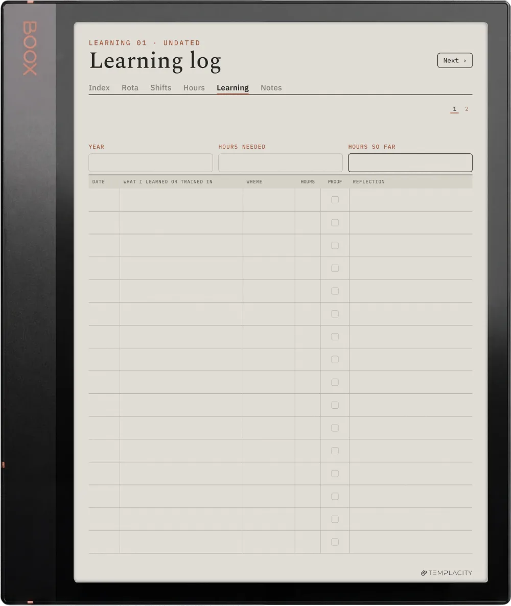 The Planner · Nurse Shift Boox Note Air3 C page 4