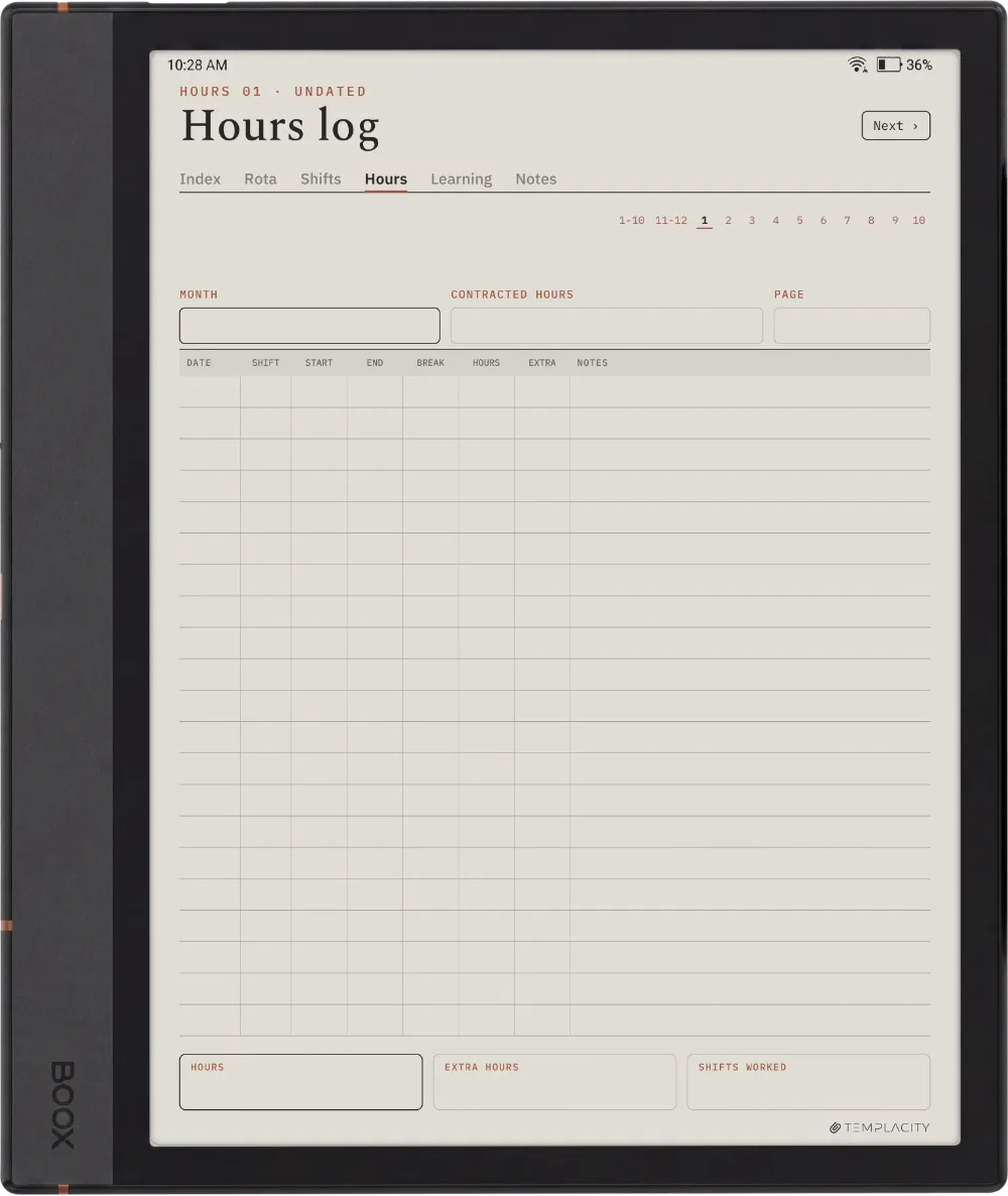 The Planner · Nurse Shift Boox Note Air4 C page 3
