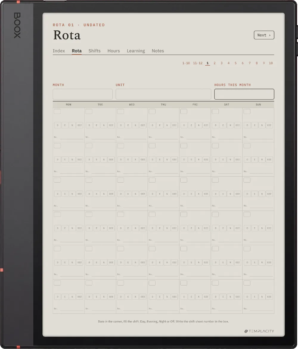 The Planner · Nurse Shift Boox Note Air5 C page 1