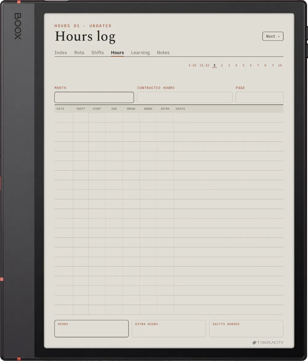 The Planner · Nurse Shift Boox Note Air5 C page 3