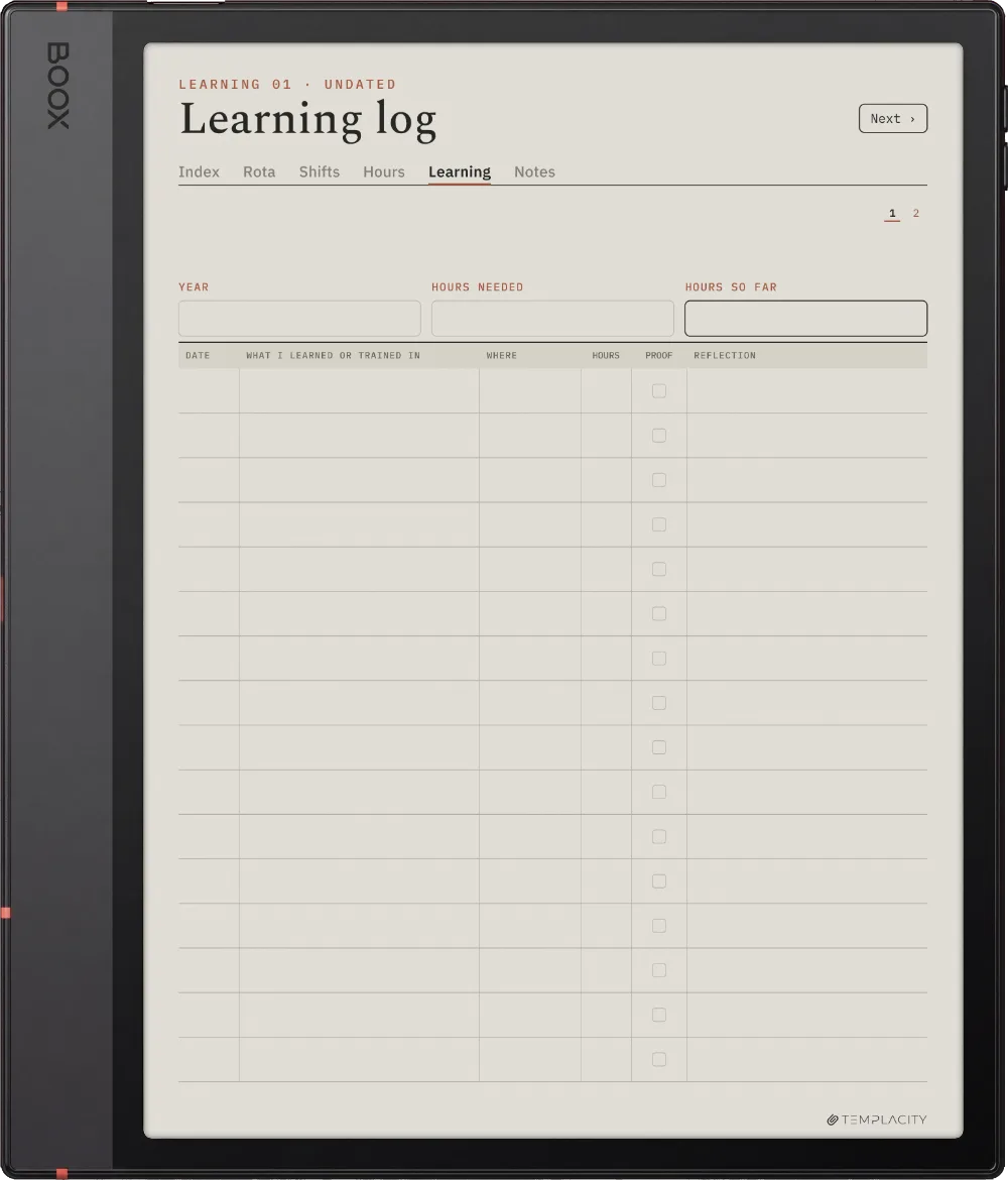The Planner · Nurse Shift Boox Note Air5 C page 4