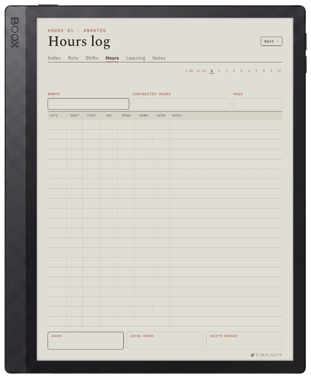 The Planner · Nurse Shift Boox Tab Ultra C Pro page 3
