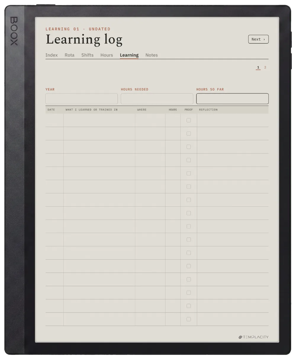 The Planner · Nurse Shift Boox Tab Ultra C Pro page 4