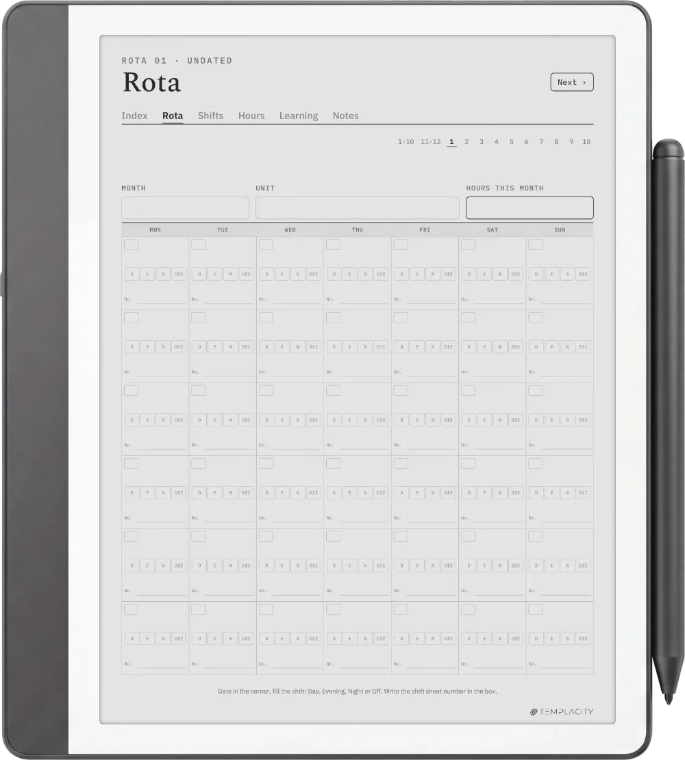 The Planner · Nurse Shift Kindle Scribe page 1