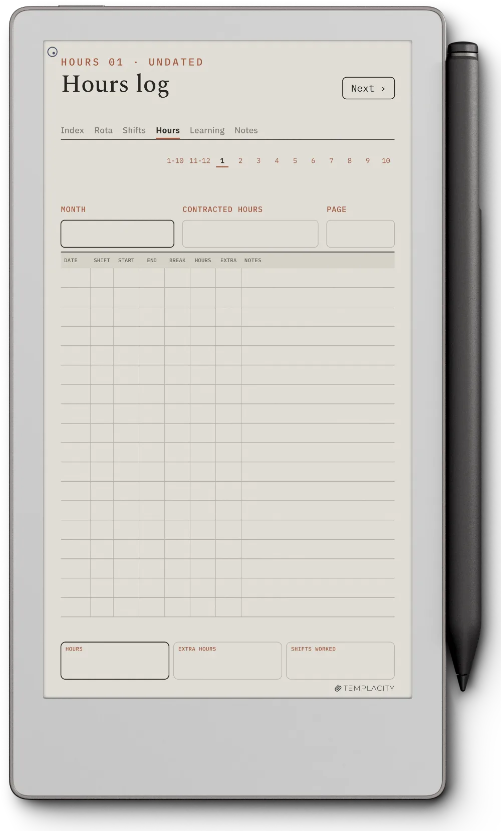 The Planner · Nurse Shift reMarkable Paper Pro Move page 3