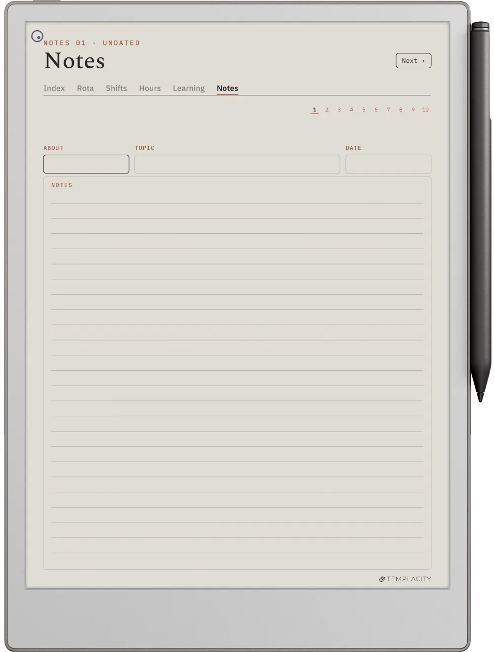 The Planner · Nurse Shift reMarkable Paper Pro page 5