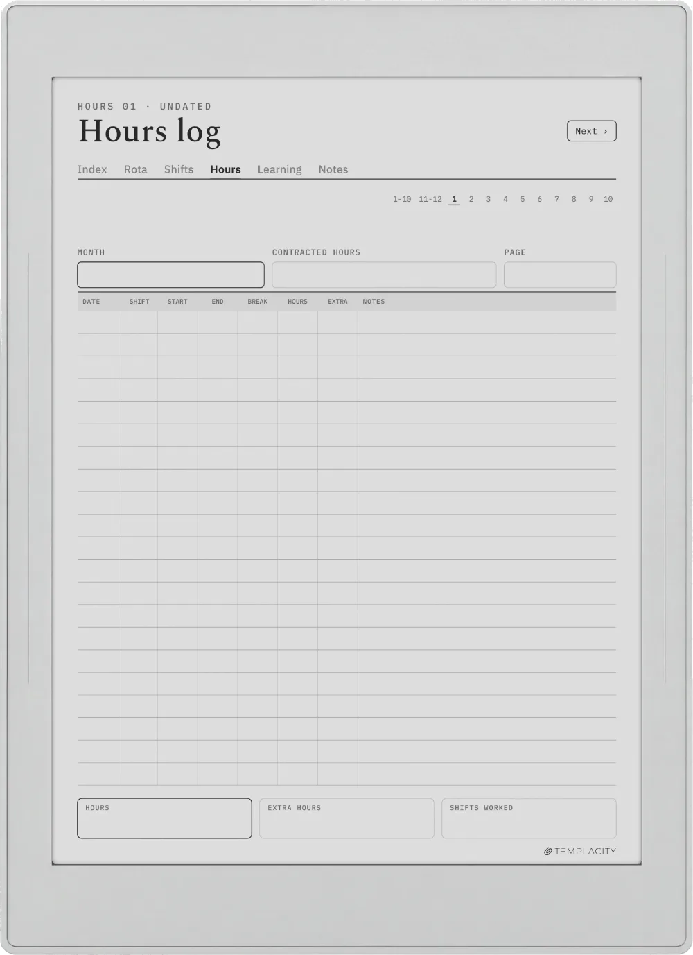 The Planner · Nurse Shift Supernote Nomad page 3