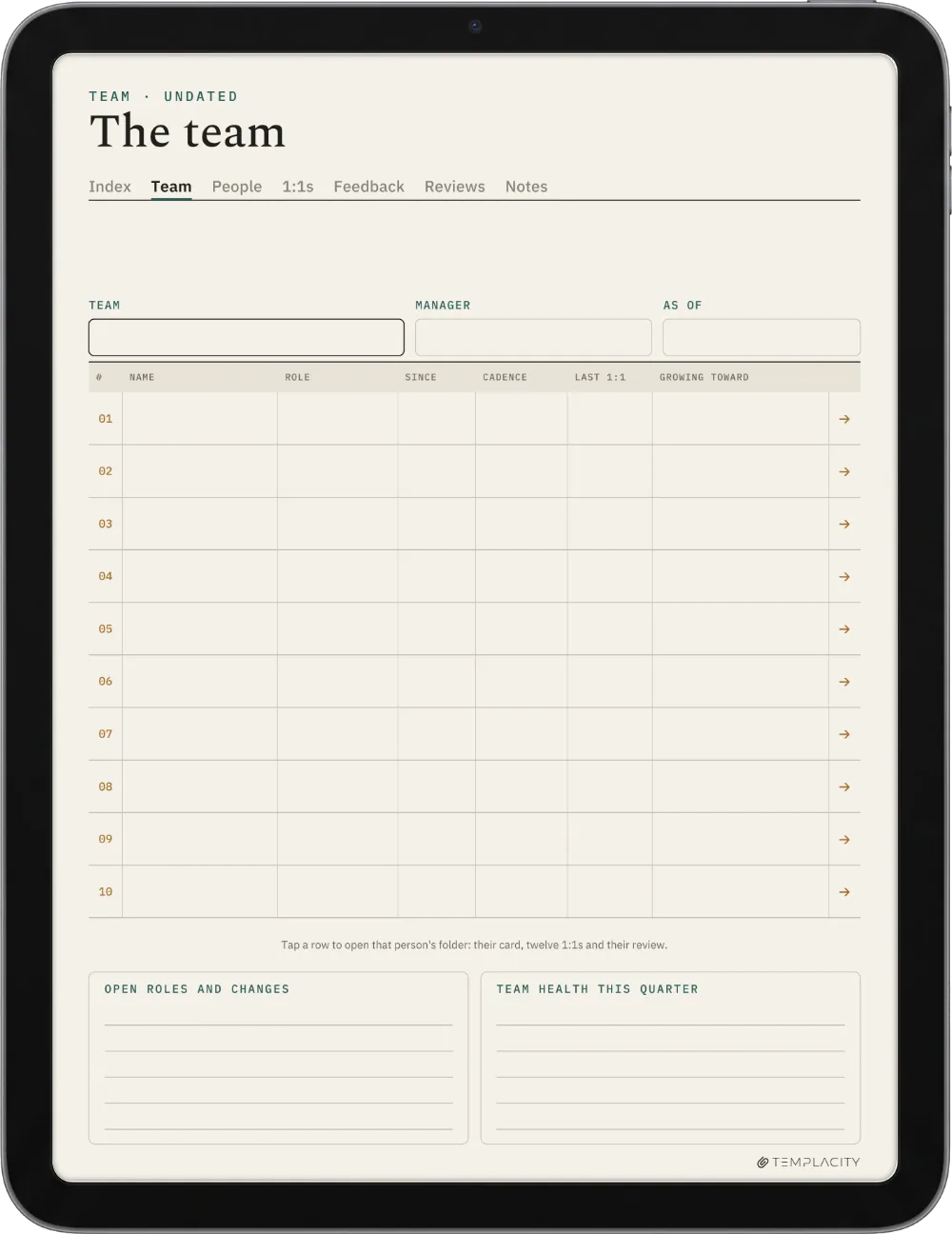 The Planner · People Manager iPad page 1